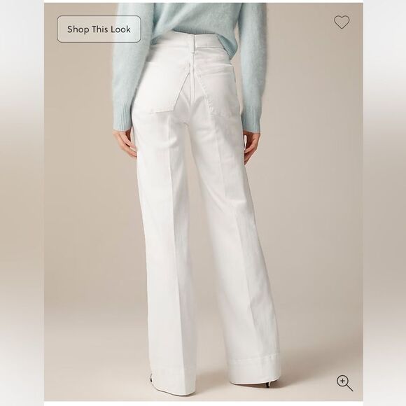 J. Crew women’s New wide leg denim trouser jean size 27 in white - Picture 2 of 11